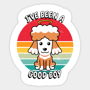 Cute orange dog is a good boy Sticker